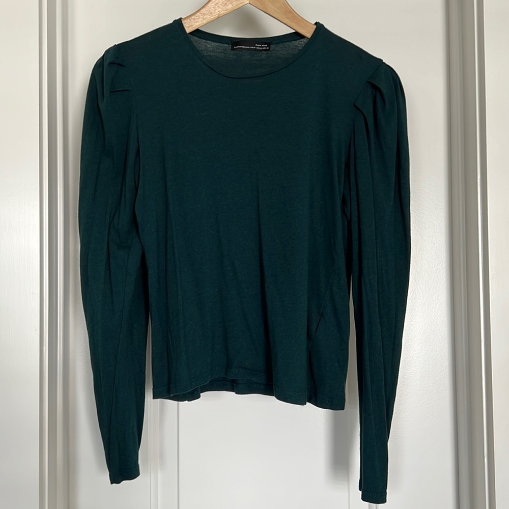Zara Green Puff Sleeve Top
